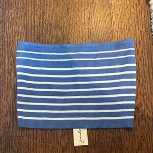 Blue and White Striped Crop Top